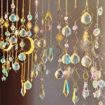 Hanging Crystal Pendant Garden Suncatcher Wind Chimes Rainbow Prism Crystal Chain for Window Drop Bell Christmas Tree Home Decor 4