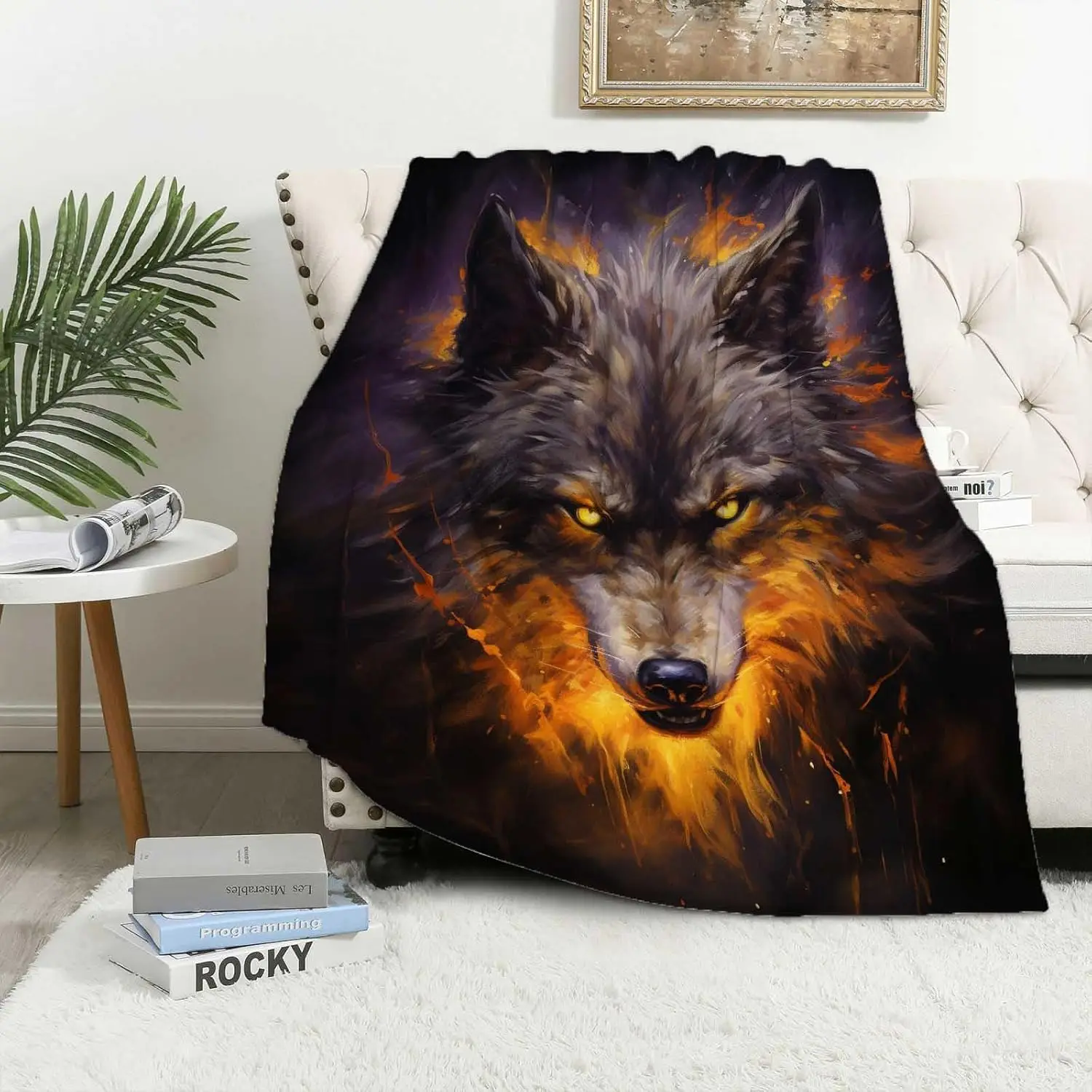 Firmiso Wolf Throw Blanket for Adults, Wolf Gifts for Men and Women, Wild Animal Home Decor for Bed and Living Room, Soft Fleece Firmiso Wolf Throw Blanket for Adults, Wolf Gifts for Men and Women, Wild Animal Home Decor for Bed and Living Room, Soft Fleece
