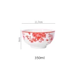 6PCS Ceramic rice bowl, 4.5-inch round bowl, suitable for microwave and oven, home kitchen tableware 4