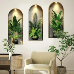 3D Watercolor Plant Wall Stickers - Realistic Potted Plants Decor, Self-Adhesive Vine Leaves For Living Room Bedroom Wall Decor 4