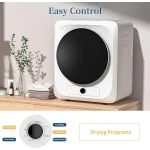 Portable Clothes Dryer 110V Electric Compact Laundry Dryer with Stainless Steel Tub for Apartments Dorms RVs White 3
