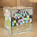 Creative DIY Tulip Night Light Led Decorative Night Lamp Magic Cube Table Lamp and Mirror 2 in 1 for Birthday Gifts Girl Cards 2
