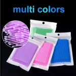 Brush Lash Extension 100Pcs Eyelash Cleaning Micro Cotton Swab Individual Eyelashes Microbrush Beauty Makeup Clean Remover Tools 2