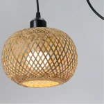 Bamboo Pendant Lamp Natural Rattan Chandeliers E27 Hand-knitting Café Restaurant Living Room Decor Hanging Lamp Indoor 4