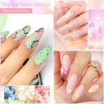 MEET ACROSS 6PCS/SET Macaron Series Gel Nail Polish Set Glitter Semi Permanent UV Nail Kit Base Matte Top Coat Nail Art Manicure 3