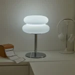 Bedroom bedside lamp creamy style table lamp USB plug tri color dimming living room study atmosphere light 5