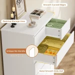 White Tall 8-Drawer Bedroom Dresser 59.6" Modern Wood Closet Organizer Storage Cabinet Large Vertical Hallway, Customized 3