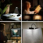 Portable Flexible Easy Clip Night Reading Lamp USB Rechargeable Reading Light 3Colors Warm Cool White Daylight Book Lamp 6