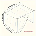 Portable And Easy To Install Single Opening Encrypted Mosquito Net, Bedroom Mosquito Cover - Perfect For Bedrooms, Dormitories 4