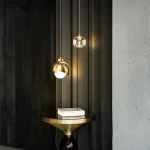 Nordic Luxury Crystal LED Chandelier Double Head Long Line Hanging Lamp For Home Decor Restaurant Bar Bedroom Pendant Lights 4
