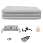 Camping Air bed with Backrest 2 Persons Inflatable Mattress Camping Folding Home Indoor Outdoor Air Cushion 48cm High Bed 6