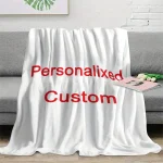 1 Piece of Customized Personalized Blanket Upload Pictures DIY Flannel Blanket - Customized Warm Photos, Soft and Warm, Suitable for Sofa, Bed, Office, Car and Outdoor Travel - Halloween, Thanksgiving, Birthday, Wedding, Couple, Valentine's Day, Graduation, Party Festival Perfect Gift for Men and Women 5
