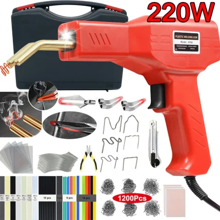 Upgraded 220W / 50W Plastic Welder 2 in 1 Plastic Welding Kit Hot Stapler Soldering Gun Car Bumper Repair Kit for Plastic Repair