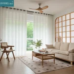 Modern Deco Linen Look Solid Home White Sheer European Style Window Curtains Grommet S Wave for Living Room Bedroom 2