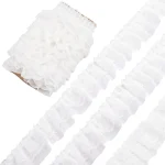 2 Yards Black White Pink Fold Wave Embroidery Lace Fabric Trim DIY Clothing Daily Home Decoration Accessory 5CM Wide 5