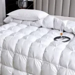 High Grade 100% White Goose Down Quilt Winter Warm Feather Duvet Queen King Cozy Lightweight 3D Bread Comforter Pinch Pleated 4