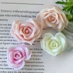 Heart Shape Flowers Handmade Soap Making Supplies DIY Love Flower Candle Mold Aroma Plaster Resin Silicone Molds 3