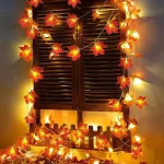 1pc 10/20 LED Maple Leaf String Lights Battery Powered Fairy Lights For Home Party Holiday Arrangement Scene Outdoor Decoration 3