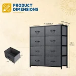 8-Drawer Fabric Dresser for Bedroom, Living Room, or Closet Storage 3