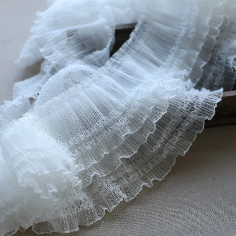 10CM Wide Modern Embroidery Flower Tulle Lace Fabric Trim Ribbon DIY Sewing Ruffle Applique Collar Fringe Wedding Decor 10CM Wide Modern Embroidery Flower Tulle Lace Fabric Trim Ribbon DIY Sewing Ruffle Applique Collar Fringe Wedding Decor