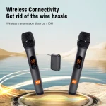 M23 UHF 2 Channel Wireless Microphone System with Rechargeable Receiver Cordless Handheld Mic for Karaoke Church Party DJ 3