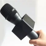 1Pc Square Microphone Flag Mic Station Cube Interview Box Holder Reporter Decor Flags News Accessories 2