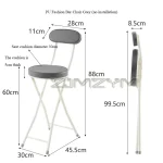 Foldable Chairs Modern Simple Bar Stool Portable Coffee Dining Chairs PU Backrest Fashion Furniture Narrow Space Storage Chairs 3