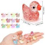 ~Glitter Miniature Resin Duck Mini Tiny Ducks for DIY Garden Micro Landscape Aquarium Potted Dollhouse Decoration Decor 2