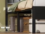Full/Queen size bed frame with charging station, LED bed frame, headboard with frame, platform bed frame, soft cushion bed frame 5