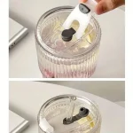600ml Stripe Glass Cup with Lid and Straw Transparent Drinking Glasses for Juice Water and Iced Coffee Cups Mug Drinkware 4