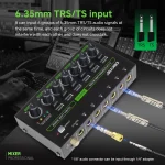 4/6/10 Channel Ultra Low Noise Stereo Line Mixer Mini Professional Sound Mixer with RGB Light DC5V Easy Operation Audios Mixer 5