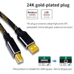 YYAUDIO Hifi USB Cable DAC A-B C-B C-C A-C Digital Audio High Quality OFC Silver Plating Type A to Type B Hifi Usb Typec Cable 2