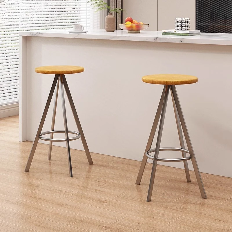 Nordic Modern Bar Stools with Round Seat Luxury Counter Height Kitchen Island Stools for Home Bar & Restaurant Bar Furniture Nordic Modern Bar Stools with Round Seat Luxury Counter Height Kitchen Island Stools for Home Bar & Restaurant Bar Furniture