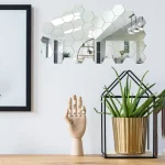 6/12pcs 3D Hexagon Mirror Wall Sticker Rose Gold DIY TV Background Living Room Stickers Wall Decor Bedroom Bathroom Home Decor 5
