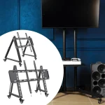 Low Height Mobile TV Stand for Flat Curved Screen TV, LED, LCD Versatile Sturdy 4
