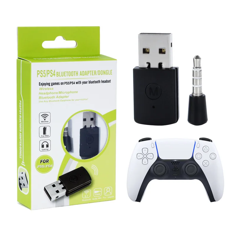 USB Adapter Bluetooth-compatible Transmitter For PS5 Playstation 5 Bluetooth4.0 Headsets Receiver PS4 Headphone Dongle receiver USB Adapter Bluetooth-compatible Transmitter For PS5 Playstation 5 Bluetooth4.0 Headsets Receiver PS4 Headphone Dongle receiver