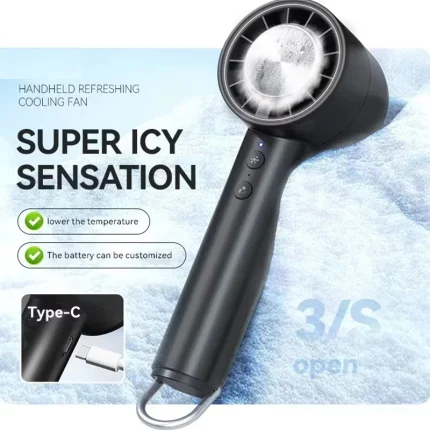 Handheld Small Fan Refrigeration Air Conditioner Portable Silent High-speed Led Display High Wind Power Usb Charging Fan
