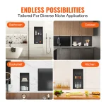 SucceBuy No Tile Shower Niche 304 Stainless Steel Wall Inserted Niche Recessed Double Shelves for Shower  Soap Storage Bathroom 6