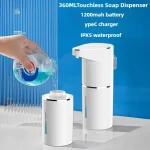 New Bathroom Automatic Sensing Soap Dispenser Type C Multiple Levels Contactless Electric Frother Charging Wall Mounted Vertical 2