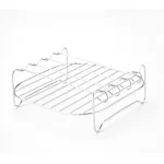 Outdoor grill set with skewers square air fryer grill steamer stainless steel barbecue bracket 4