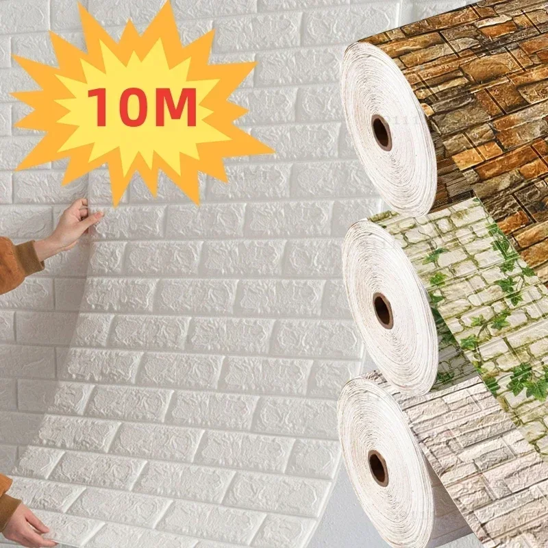 70cmx1/5/10m 3D Wallpaper Decoration Self-adhesive Antique Foam Brick Wallpaper Living Room Bedroom Waterproof 3d Wall Sticker 70cmx1/5/10m 3D Wallpaper Decoration Self-adhesive Antique Foam Brick Wallpaper Living Room Bedroom Waterproof 3d Wall Sticker
