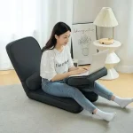 Comfortable Stylish Portable Foldable Chaise Lounge Chair Bed for Dormitory and Bedroom  Vintage Tatami Style Portable Folda 6