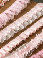 2meters Pink Lace Ribbons Trim For Party Dress Decor Fabric DIY Apparel Sewing Supplies Clothing Collar Cuff Needlework Crafts 5