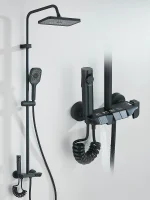 4-way Piano Shower System With Rain Shower Bidet Faucet Hot Cold Water Mixer For Bathroom Shower Kit