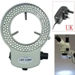 Adjustable 144 LED Ring Light Lamp backlight Illuminated for Industry Stereo Microscope Camera Magnifier AC 100~240V 4