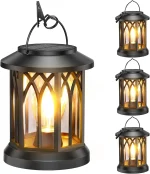 Solar Lantern Outdoor Lights, Upgraded Bright Solar Lanterns Outdoor Waterproof, Hanging Solar Powered Lantern Over 12Hrs Lights