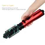 Rotating Hair Dryer Brush Electric Blow Drier Comb Hot Air Straightener Curler Iron One Step 2 Gears Blower Replaceable 2 Heads 2