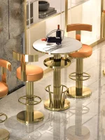 Bar Stools Height Adjustable Swivel Bar Chair Stainess Steel Kitchen Counter Golder Stools Dining Desk High Chairs 6