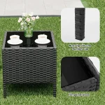 3-Piece Wicker Patio Sofa Set, All-Weather Rattan Conversation Set With Cushions & Glass Coffee Table For Garden, Porch, Lawn 6