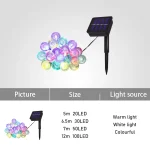 8 Mode Crystal Globe Ball Solar String Lights  Outdoor Waterproof Solar Powered Patio Light for Garden Party Decor 4